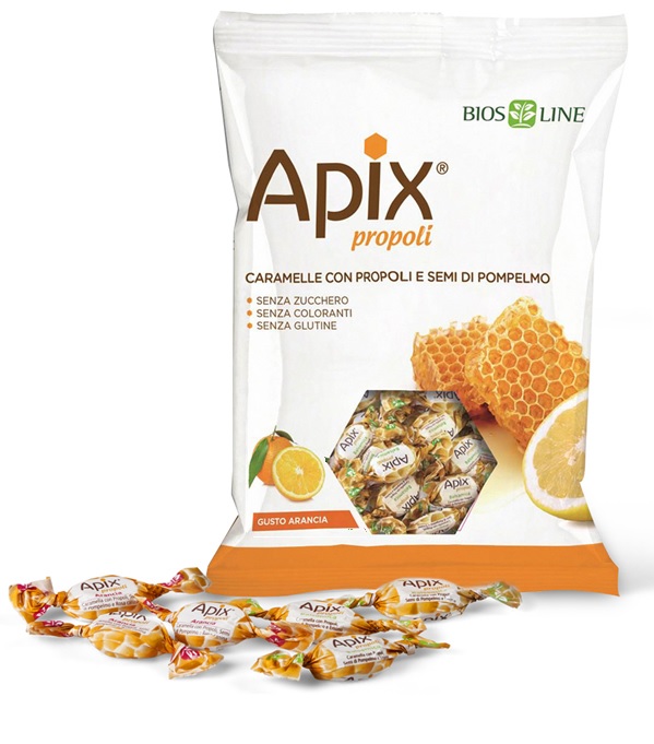APIX PROPOLI CARAMELLA ARANCIA 50 G BIOSLINE - farmacia187.it