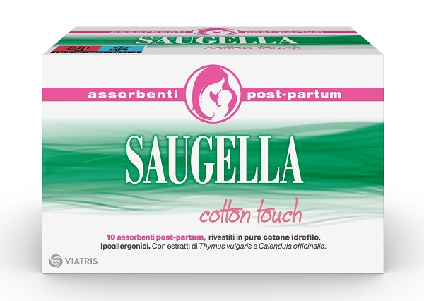 SAUGELLA COTTON TOUCH ASSORBENTI POSTPARTUM 10 PEZZI - farmacia187.it