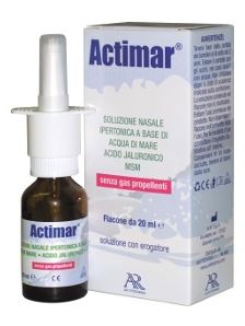 ACTIMAR SOLUZIONE NASALE SPRAY SALINA 3% CON ACIDO IALURONICO + MSM 20 ML CON EROGATORE - farmacia187.it