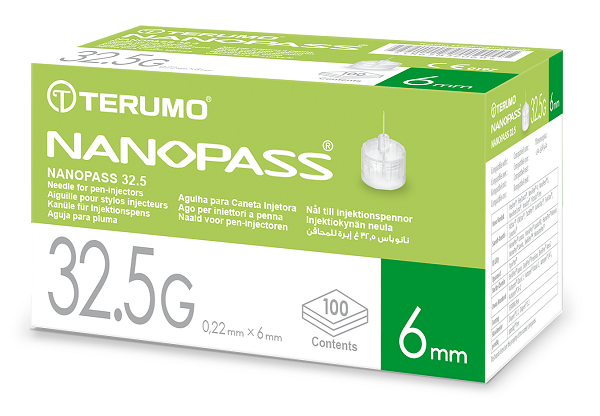 AGO PER PENNA DA INSULINA NANOPASS 32,5 GAUGE LUNGHEZZA 6 MM 100 PEZZI - farmacia187.it