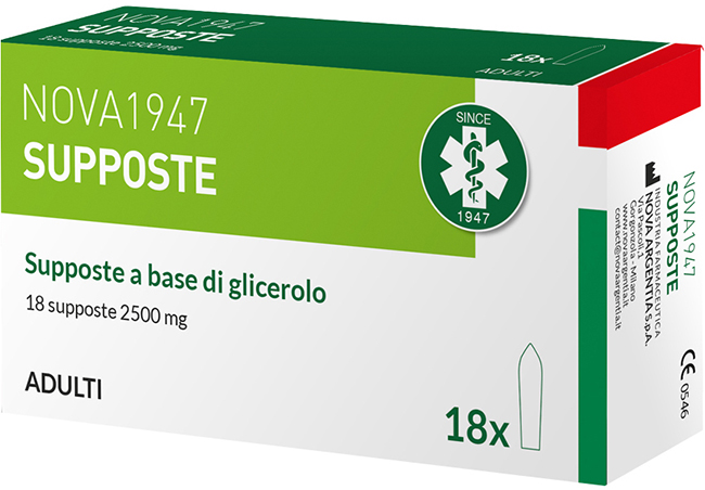 NOVA1947 GLICEROLO 2500MG SUPPOSTE ADULTI 18 PEZZI - farmacia187.it