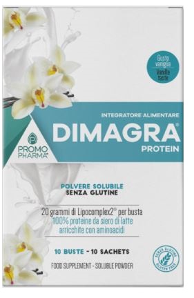 DIMAGRA PROTEIN POLVERE SOLUBILE GUSTO VANIGLIA 10 BUSTINE - farmacia187.it