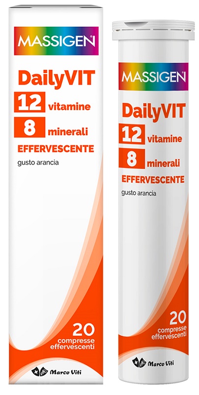 MASSIGEN DAILYVIT 12 VITAMINE 8 MINERALI EFFERVESCENTE 20 COMPRESSE - farmacia187.it