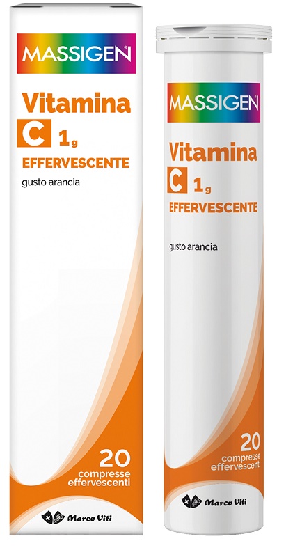 MASSIGEN VITAMINA C 1G EFFERVESCENTE 20 COMPRESSE - farmacia187.it