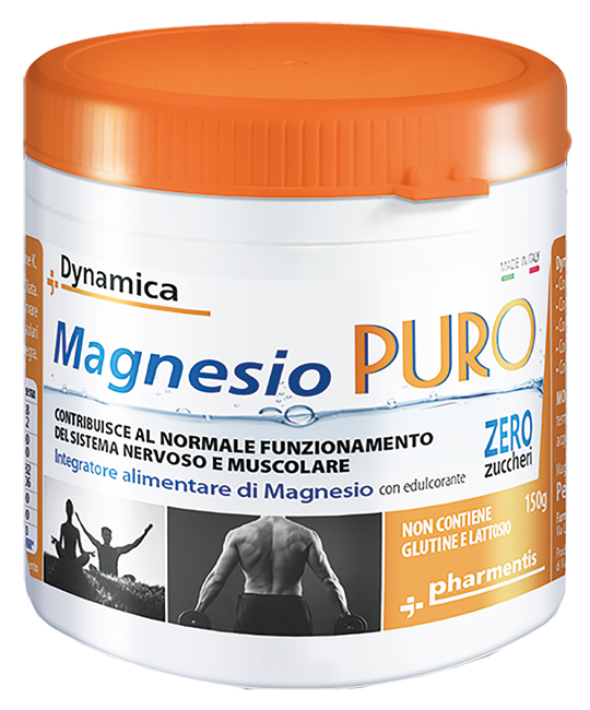DYNAMICA MAGNESIO PURO POLVERE 150 G SENZA ZUCCHERI - farmacia187.it