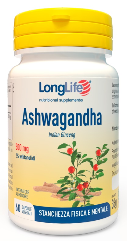 LONGLIFE ASHWAGANDHA 60 CAPSULE 500 MG - farmacia187.it