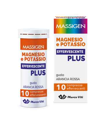 MASSIGEN MAGNESIO E POTASSIO EFFERVESCENTE PLUS 10 COMPRESSE - farmacia187.it