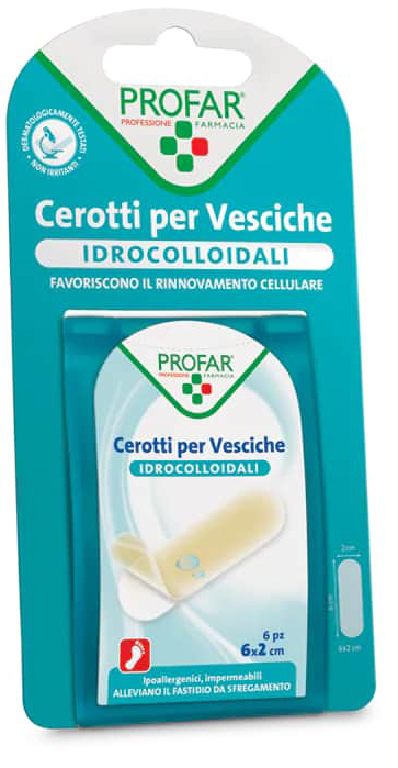 CEROTTO VESCICHE IDROCOLLOIDALE PROFAR 6X2 CM 6 PEZZI - farmacia187.it