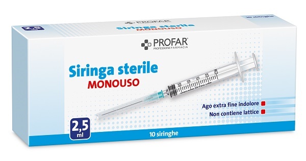 SIRINGA MONOUSO 2,5ML PROFAR - farmacia187.it