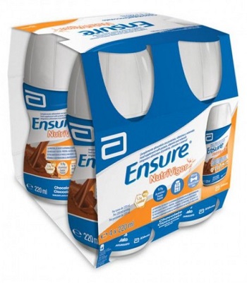 ENSURE NUTRIVIGOR CIOCCOLATO 4 BOTTIGLIE DA 220 ML - farmacia187.it