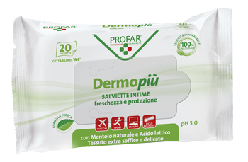 DERMO PIU' SALVIETTE INTIME 20 PEZZI PROFAR - farmacia187.it