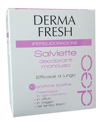 DERMAFRESH IPERSUDORAZIONE 10 SALVIETTINE DEODORANTI - farmacia187.it