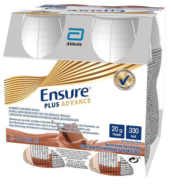 ENSURE PLUS ADVANCE CIOCCOLATO 4 BOTTIGLIE DA 220 ML - farmacia187.it