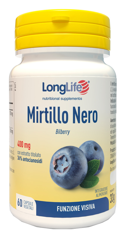LONGLIFE MIRTILLO NERO 60 CAPSULE VEGETALI - farmacia187.it