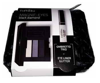 EUPHIDRA MAGNIF-EYES BLACK DIAMOND BORSELLINO CONTENENTE 1 OMBRETTO TRIO + 1 EYE LINER - farmacia187.it
