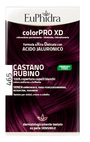 EUPHIDRA COLORPRO XD 465 CAST RUBINO GEL COLORANTE CAPELLI IN FLACONE + ATTIVANTE + BALSAMO + GUANTI - farmacia187.it