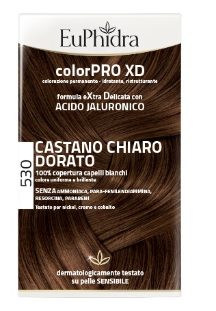 EUPHIDRA COLORPRO XD 530 CASTANO CHIARO DORATO GEL COLORANTE CAPELLI IN FLACONE + ATTIVANTE + BALSAMO + GUANTI - farmacia187.it
