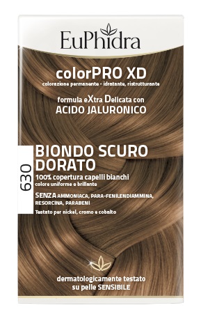 EUPHIDRA COLORPRO XD 630 BIONDO SCURO DORATO GEL COLORANTE CAPELLI IN FLACONE + ATTIVANTE + BALSAMO + GUANTI - farmacia187.it