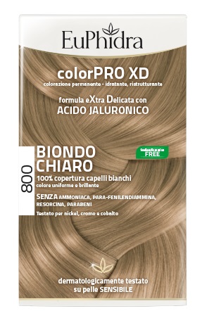 EUPHIDRA COLORPRO XD 800 BIONDO CHIARO GEL COLORANTE CAPELLI IN FLACONE + ATTIVANTE + BALSAMO + GUANTI - farmacia187.it