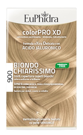 EUPHIDRA COLORPRO XD 900 BIONDO CHIARISSIMO GEL COLORANTE CAPELLI IN FLACONE + ATTIVANTE + BALSAMO + GUANTI - farmacia187.it