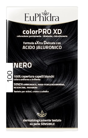 EUPHIDRA COLORPRO XD 100 NERO GEL COLORANTE CAPELLI IN FLACONE + ATTIVANTE + BALSAMO + GUANTI - farmacia187.it