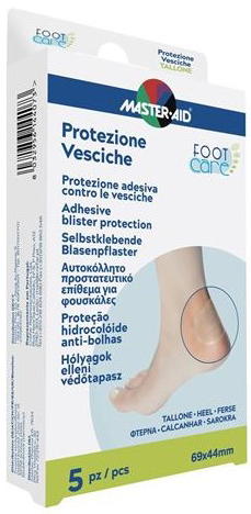 IDROCOLLOIDE MASTER-AID FOOTCARE VESCICHE TALLONE 69X44 MM 5 PEZZI A1 - farmacia187.it
