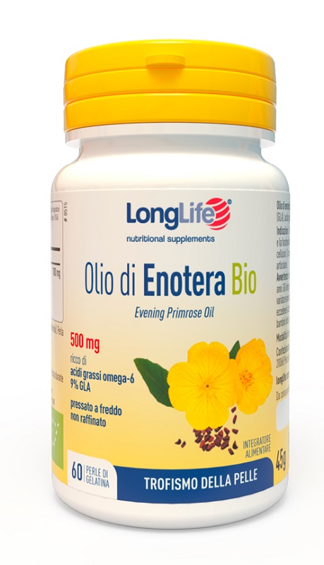 LONGLIFE OLIO ENOTERA BIO 500 MG 60 PERLE IN GELATINA - farmacia187.it