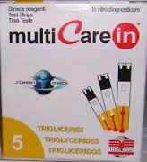 TEST TRIGLICERIDI MULTICARE IN STRISCE CON ASPIRAZIONE CAPIILLARE 5 PEZZI - farmacia187.it