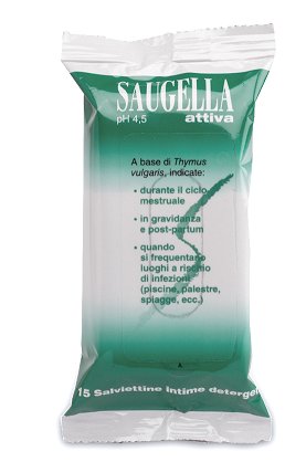 SAUGELLA ATTIVA SALVIETTINE 15 BUSTINE - farmacia187.it