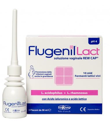 FLUGENIL LACT SOLUZIONE VAGINALE INTERNA A BASE DI FERMENTI LATTICI 3 FLACONI DA 50 ML + 3 APPLICATORI MONOUSO - farmacia187.it