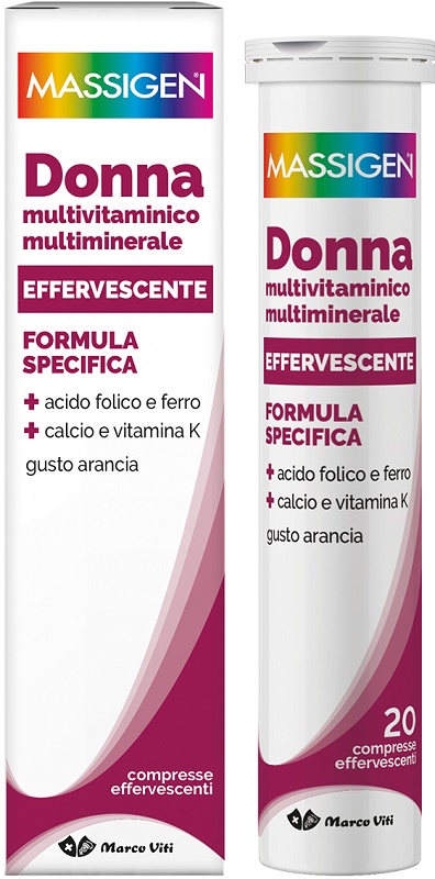 MASSIGEN DONNA MULTIVITAMINICO E MULTIMINERALE EFFERVESCENTE 20 COMPRESSE - farmacia187.it