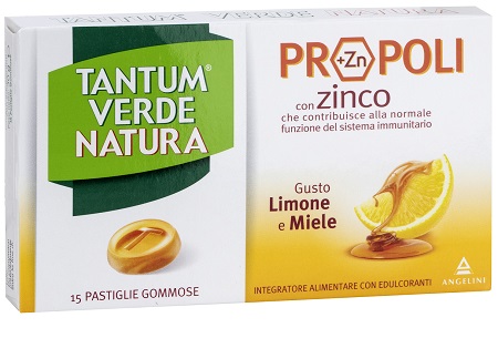 TANTUM VERDE NATURA 15 PASTIGLIE GOMMOSE LIMONE & MIELE - farmacia187.it