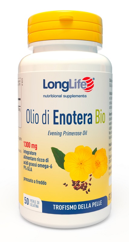 LONGLIFE OLIO ENOTERA BIO 1300 MG 50 PERLE IN GELATINA - farmacia187.it