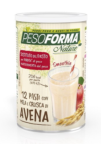 PESOFORMA NATURE SMOOTHIE MELA E CRUSCA AVENA 12 PASTI 420 G - farmacia187.it
