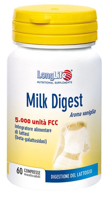 LONGLIFE MILK DIGEST 60 COMPRESSE MASTICABILI - farmacia187.it