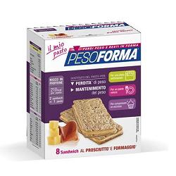 PESOFORMA SANDWICH PROSCIUTTO/FORMAGGIO 4 PASTI 8 PEZZI X 25 G - farmacia187.it