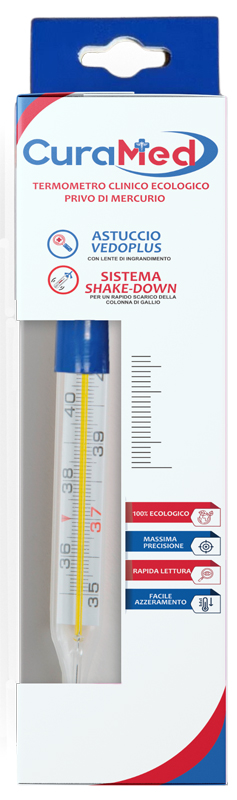 TERMOMETRO CLINICO OVALE AL GALLIO CON AGITATORE CURATERM - farmacia187.it