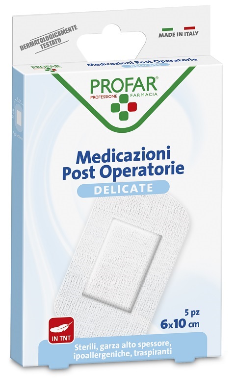 MEDICAZIONE POST OPERATORIA STERILE GARZA ANTIADERENTE 6X10 CM 5 PEZZI PROFAR - farmacia187.it