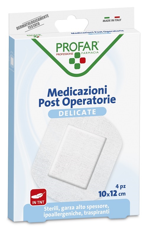 MEDICAZIONE POST OPERATORIA STERILE GARZA ANTIADERENTE 10X12 CM 4 PEZZI PROFAR - farmacia187.it