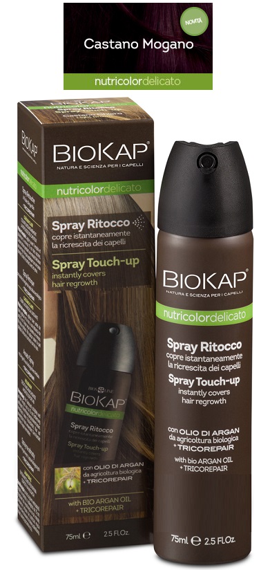 BIOS LINE  BIOKAP NUTRICOLOR DELICATO SPRAY RITOCCO CASTANO MOGANO 75 ML - farmacia187.it
