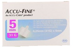 AGO PER PENNA DA INSULINA ACCU-FINE PEN NEEDLE ACCU-CHEK GAUGE 31 X 5MM 100 PEZZI - farmacia187.it