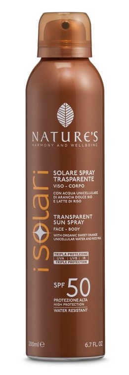 NATURE'S I SOLARI SPRAY TRASPARENTE SPF50 200 ML - farmacia187.it