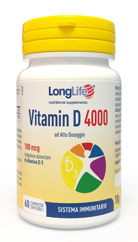 LONGLIFE VITAMIN D 4000UI 60 COMPRESSE DIVISIBILI - farmacia187.it