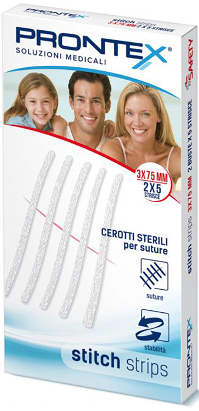 PRONTEX STITCH STRIPS 3X75 10 PEZZI - farmacia187.it