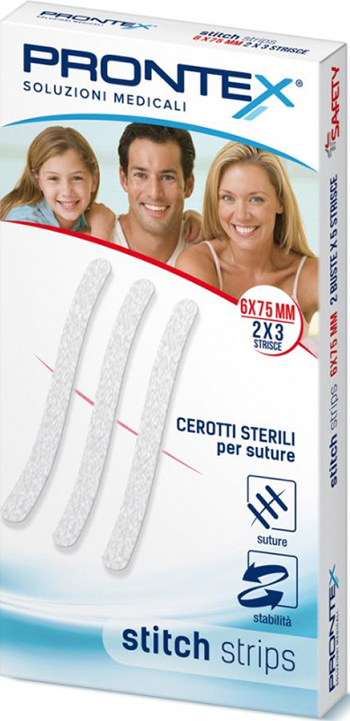 PRONTEX STITCH STRIPS 6X75 10 PEZZI - farmacia187.it
