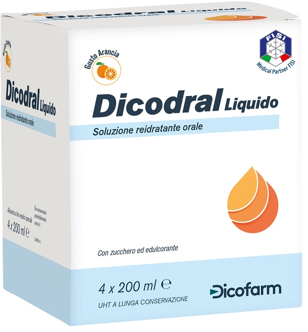 DICODRAL LIQUIDO SOLUZIONE REIDRATANTE ORALE 4 X 200 ML - farmacia187.it