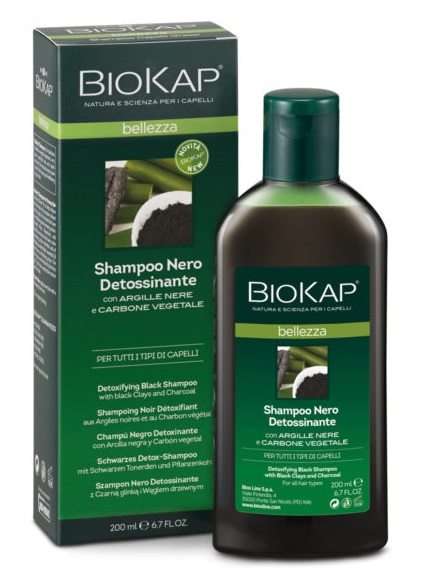 BIOKAP BELLEZZA SHAMPOO NERO DETOSSINANTE 200 ML BIOSLINE - farmacia187.it