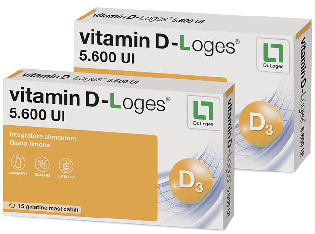 VITAMIN D-LOGES 30 GELATINE MASTICABILI GUSTO LIMONE 42 G - farmacia187.it