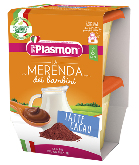 PLASMON LA MERENDA DEI BAMBINI MERENDE LATTE CACAO ASETTICO 2 X 120 G - farmacia187.it
