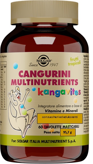 CANGURINI MULTINUTRIENTS FRUTTI TROPICALI 60 TAVOLETTE - farmacia187.it